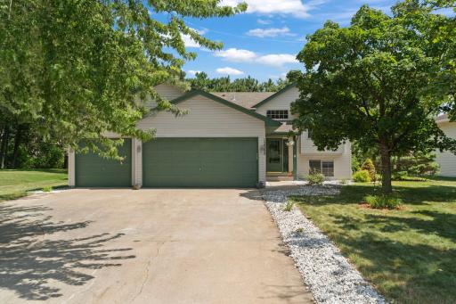 Welcome to 12399 Buchanan St NE in Blaine, featuring mature trees, attractive landscaping, and a spacious three-car garage.