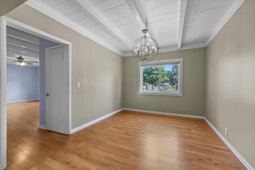 Main Level Dining With Coffered Ceilings