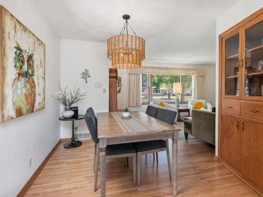 Dining area with built in hutch and additional kitchen eat in area too!
