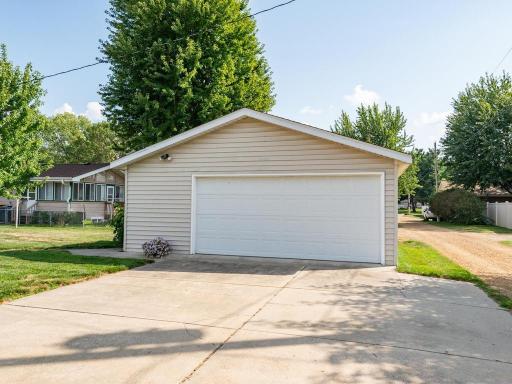 Detached garage off the back alley area. Nice concrete drive here.