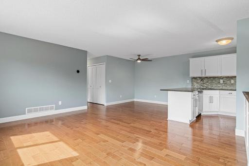 View from top of stairs into main floor