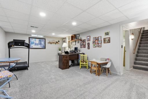 Lower-level office/workout area