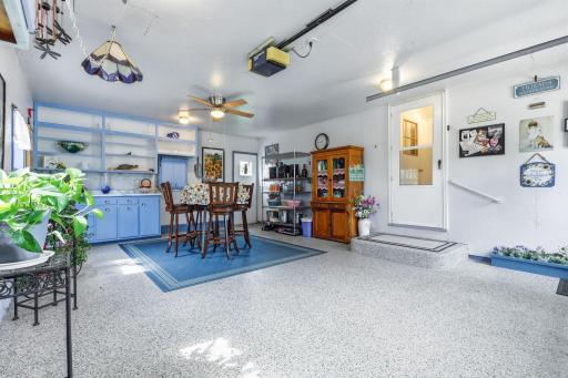 The single car garage is being used as a she-shed