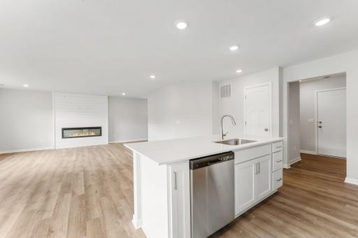 Island has dishwasher and sink. Hardware /fixtures will be black