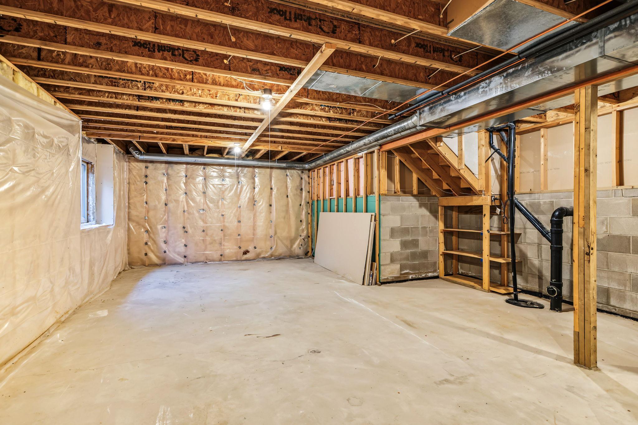 Unfinished 4th level offers incredible potential and is ready for your ideas! Create additional living space, a home office, exercise room, hobby area, or whatever best suits your needs.