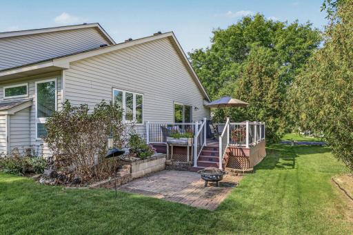 Paver patio area, perfect for gathering around a firepit.