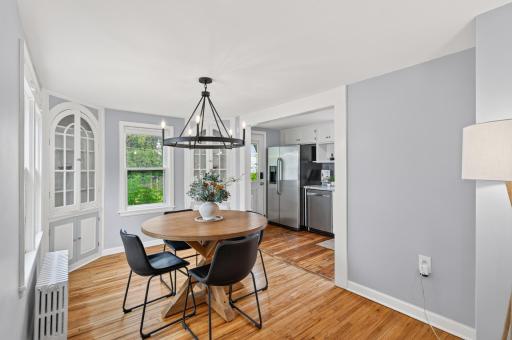 Dining conveniently open to kitchen