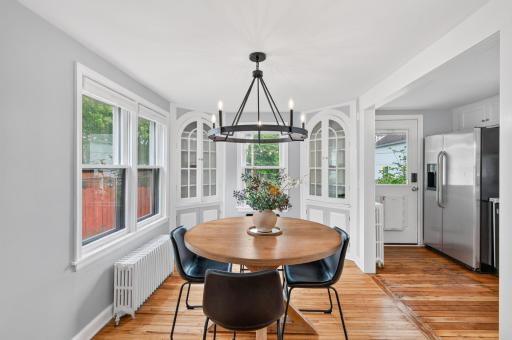 Built-in buffets with glass doors