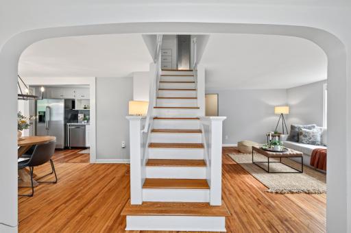 Elegant hardwood staircase
