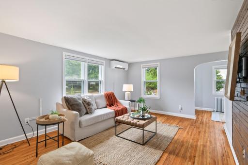Hardwood floors in living room