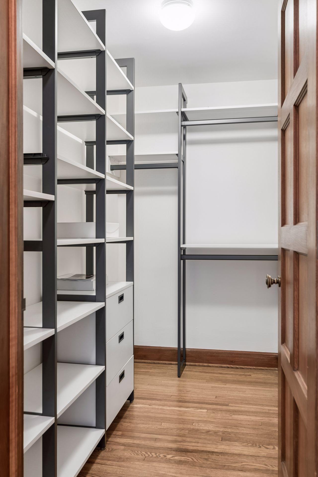 Main level walk-in coat closet located near the front entry hall.