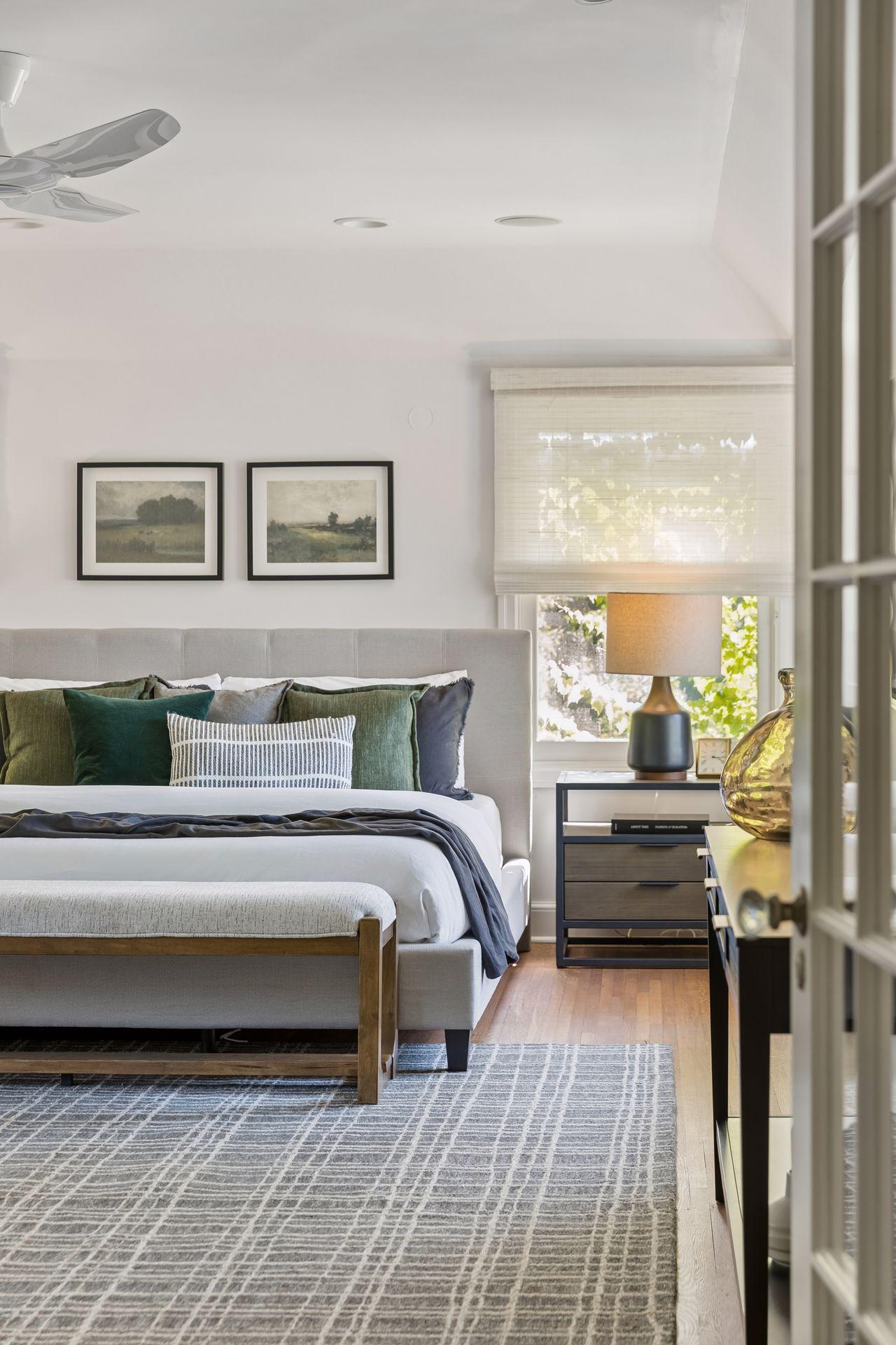 Dreamy primary suite with stylish bath, walk-in closet, sitting room, and office area.