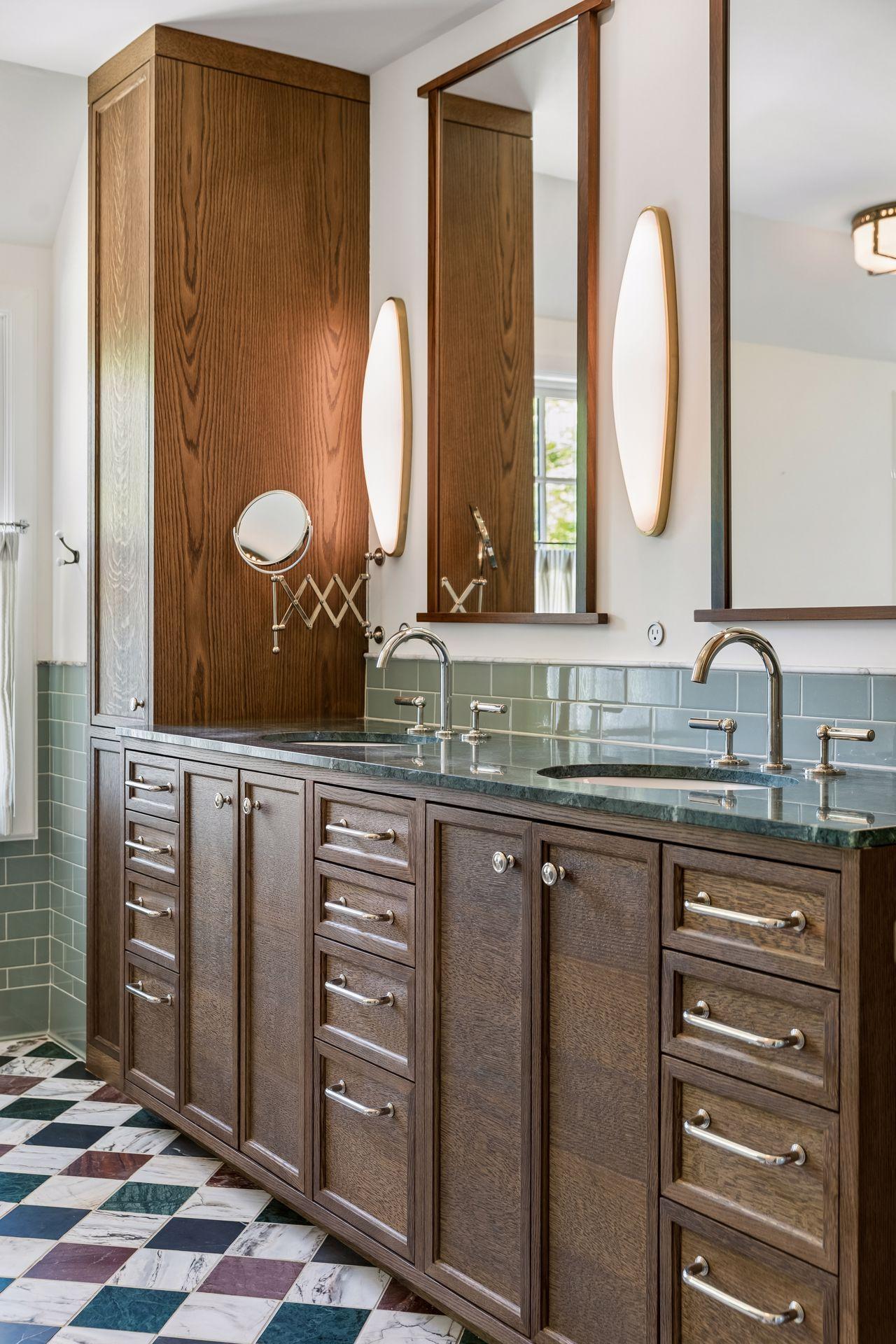 Primary bath custom cabinetry.