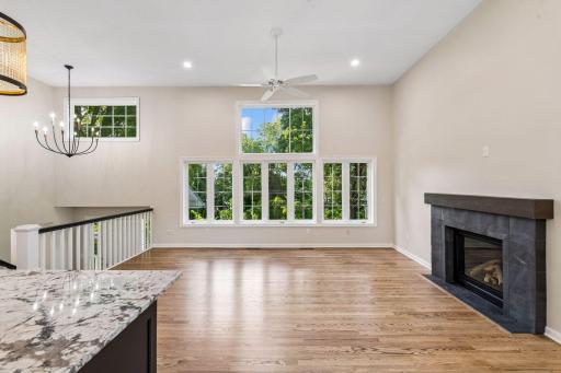 Vaulted ceilings and lots of light - facing lake/trail.