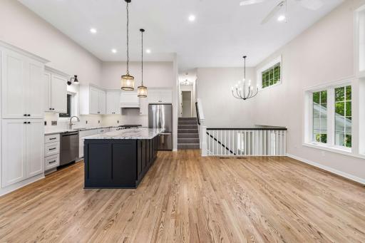 Real wood floors - new railings and lighting