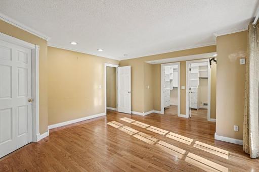 Primary bedroom with large walk in closet