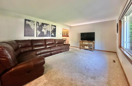Your entry to the home leads you into the living room. This view from the front door.