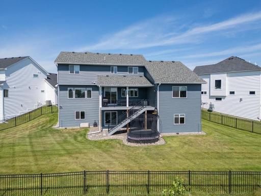 Large fenced back yard on a pond!