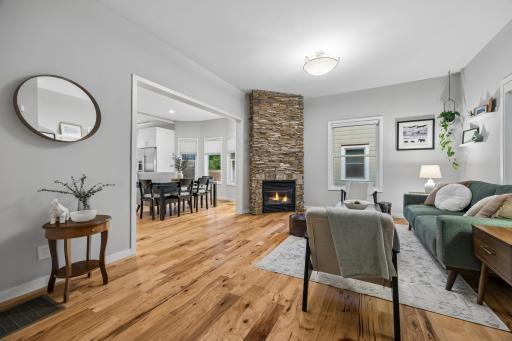 Living room offering a view into the formal dining room, with an easy flow between the two spaces.