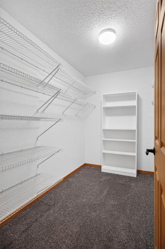 Primary bedroom with large walk-in closet.