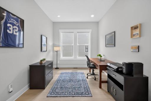 Flexible main-level office provides a quiet, dedicated space for working from home