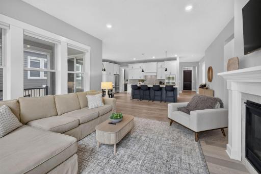The spacious living area flows seamlessly into the kitchen for easy everyday living