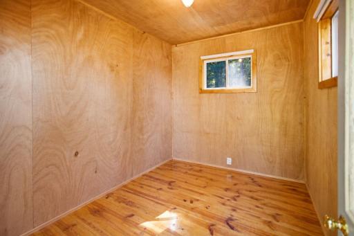 The plank flooring adds to the quientness of the bunkhouse.