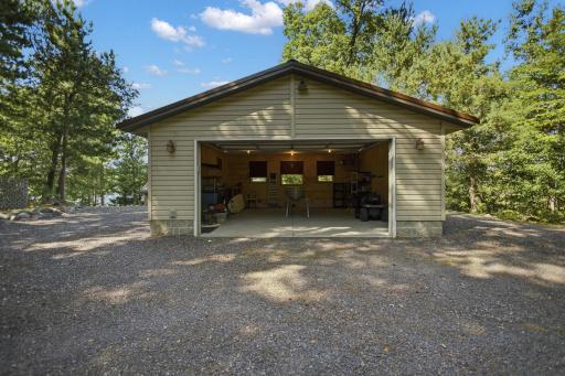 Detached 2.5 car garage with 16' x 8' garage door.