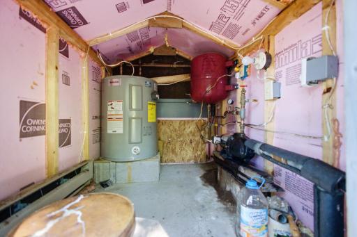 The inside of insulated and heated pump house.