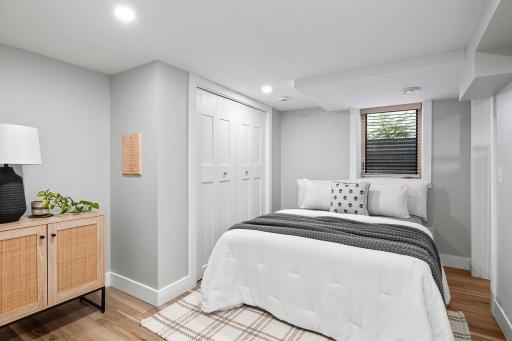 Third bedroom in lower level can work well for a home gym, office or guest suite with ensuite.