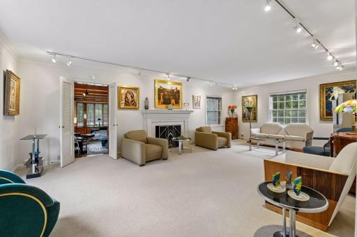 Gracious Formal Living room with Fireplace