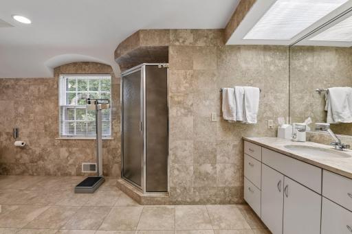 Updated Primary Bath with separate shower and tub.
