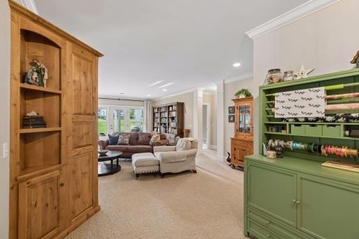 The walkout lower level opens into a generous family room designed for gathering.