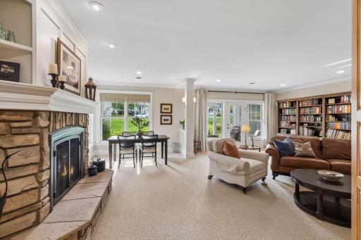 A wide view of the lower level highlights its generous proportions and easy flow.
