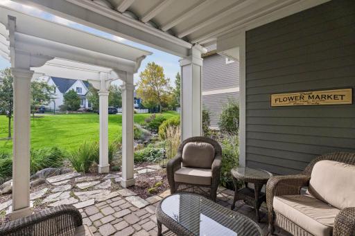 The covered lower patio creates another private place to enjoy the creekside setting.