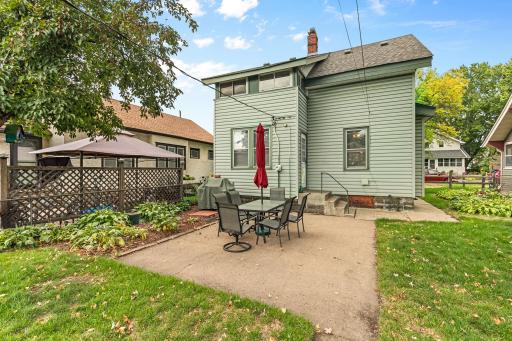 Backyard offers a patio for entertaining or just relaxing on those lovely evenings