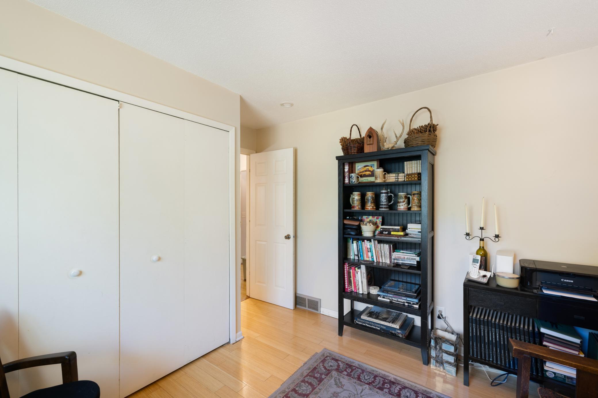 Lower level office and be used as a bedroom