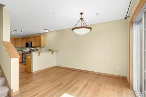 Dining room flows nicely to the kitchen.