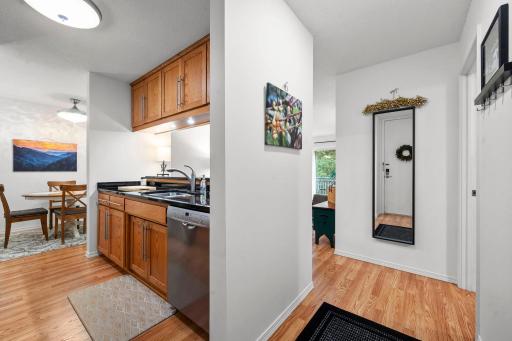 The unit has a great layout with a BR and Bath on each side of the main living area.