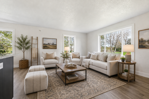 AI enhanced staged living room