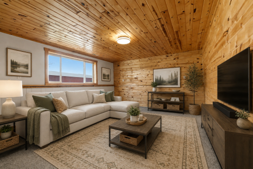 AI enhanced lower level family room