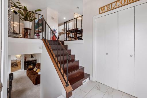 New tiled foyer with closet
