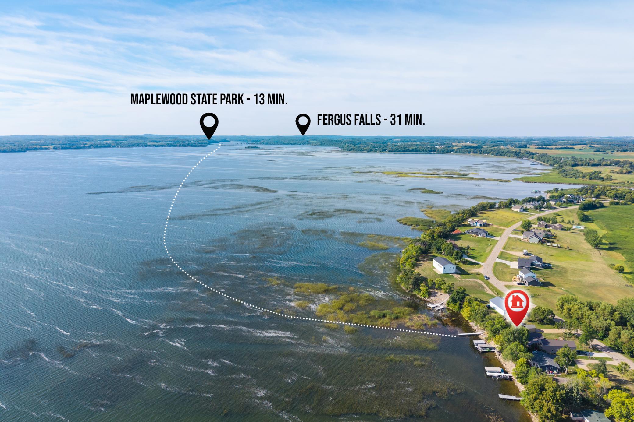 Drone view facing south