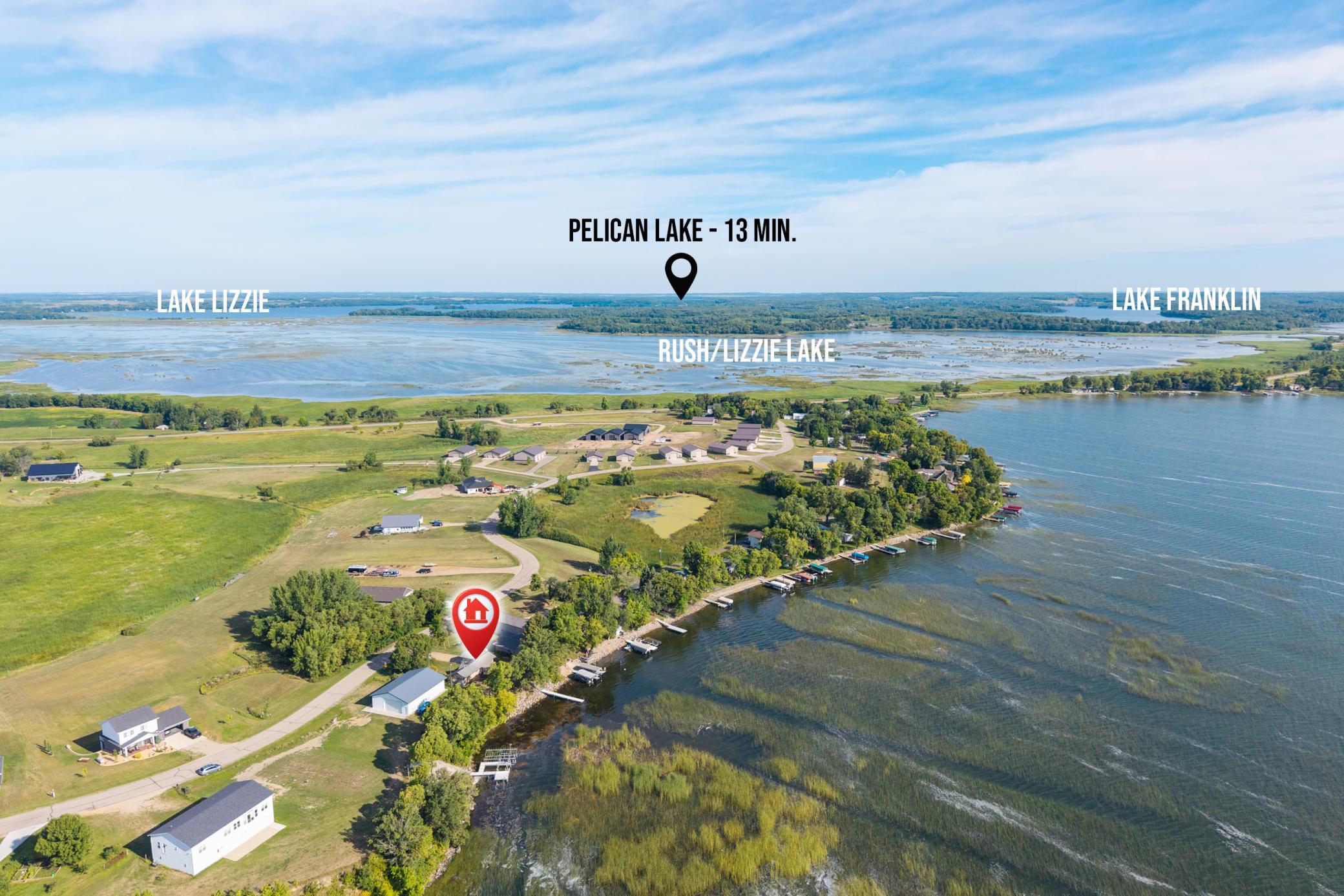 Drone view facing north