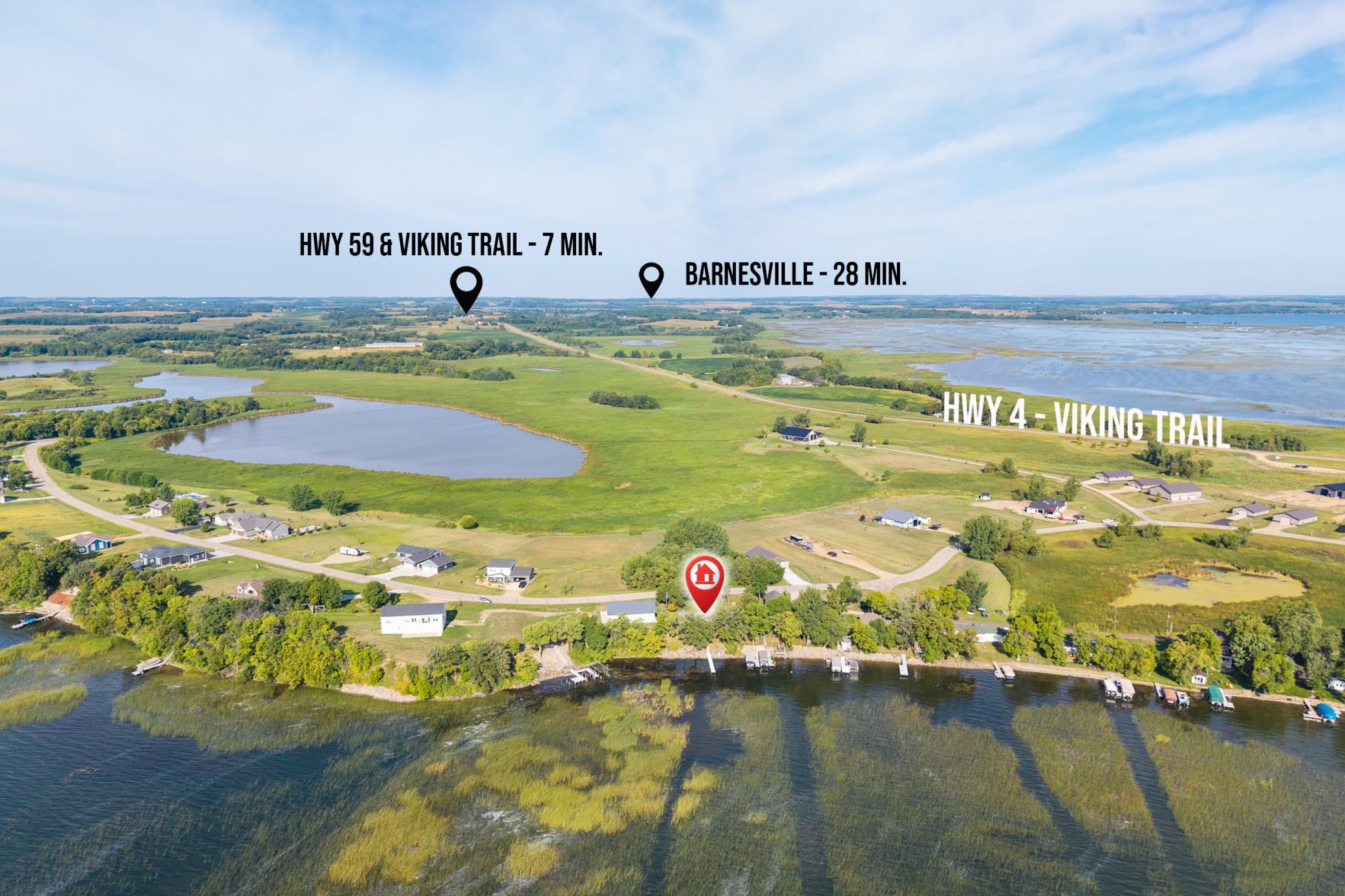 Drone view facing west