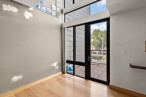 Open loft and entry to private deck