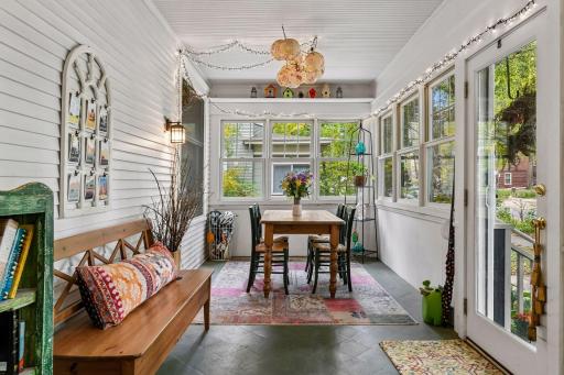 The front porch is a great spot for meals....