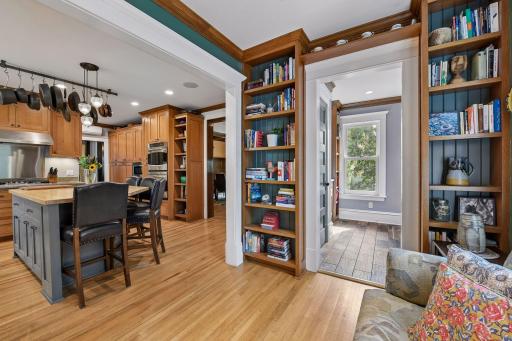 The kitchen expanded into an original porch