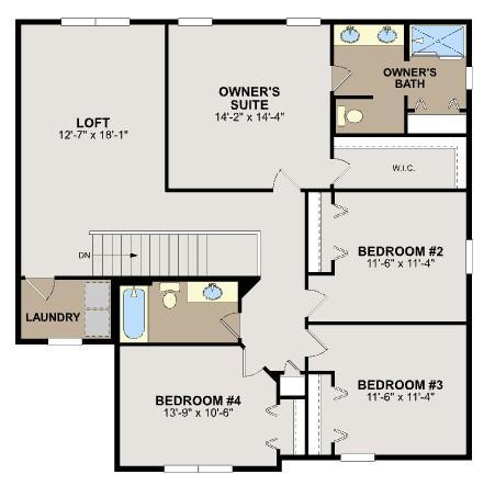 Upstairs, you'll find four bedrooms and two bathrooms plus laundry and a huge loft.