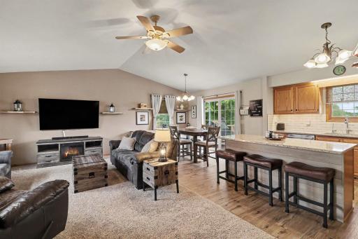 Breakfast bar & deck access from dinette.